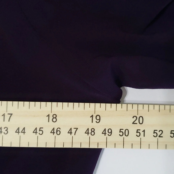 Nikki Poulos Jumpsuit Long Sleeved Pockets Belt Elastic Waist Wine Merlot Small - Picture 13 of 16